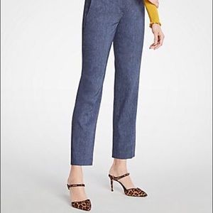 Ann Taylor Straight Pant Curvy Fit in Washed Linen